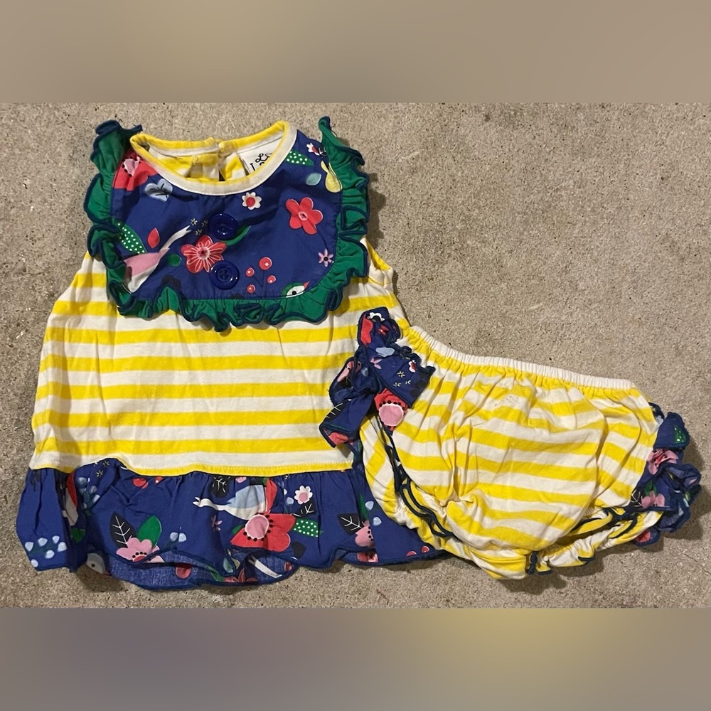 Floral and Striped Baby Girl Outfit
